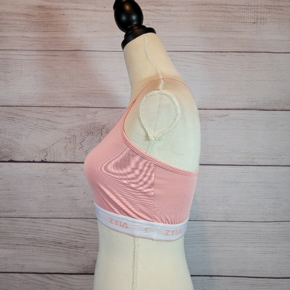 ZYIA Comfort Strappy Sports Bra Pink White Size Medium - Picture 2 of 6